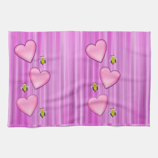 Saint Valentin Serviette de cuisine, Bee (Horizontal)