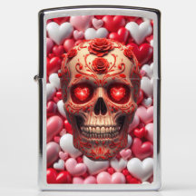 Saint Valentin Skull Zippo Lighter