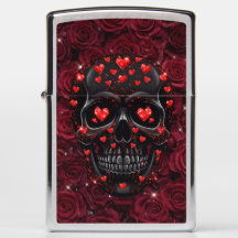 Saint Valentin Skull Zippo Lighter