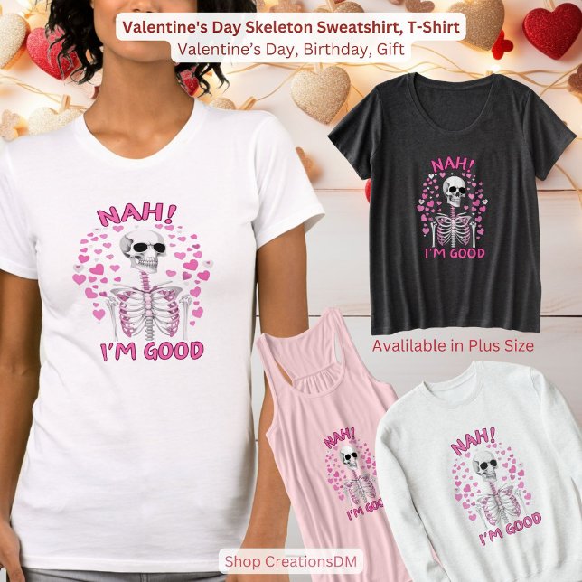 Saint Valentin Squelette Sweatshirt, T-Shirt (Créateur téléchargé)