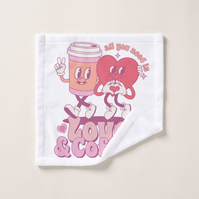 Saint-Valentin Tout Ce Dont J'ai Besoin C'est L'am (Gant de toilette)