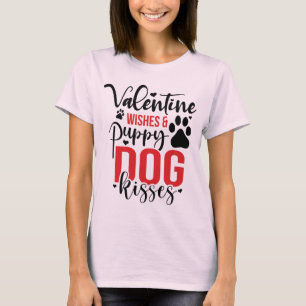 Saint Valentin veut chiot chien baisers T-shirt