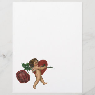 Saint Valentin Vintage Cherub et Rose Victorienne