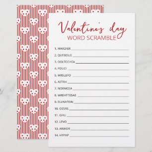 Saint Valentin Word Scramble Jeu partie
