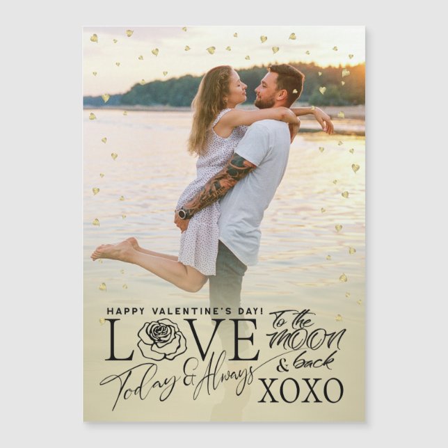 Saint-Valentin XOXO Romantique Doré (Devant)