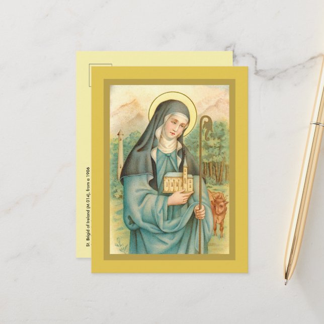 Sainte Brigitte d'Irlande (M 014) Carte postale (Devant/Arrière en situation)