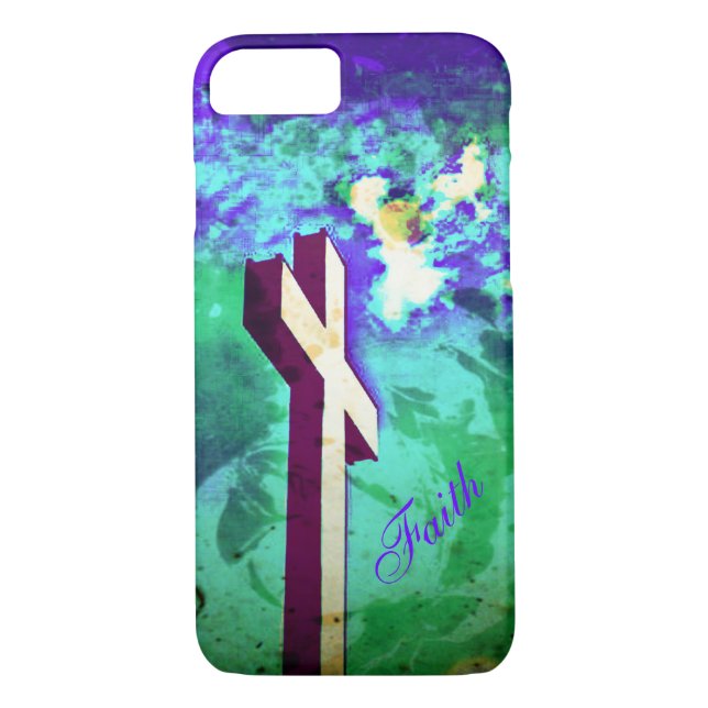 Sainte Croix violet N vert iPhone 7 coque (Dos)