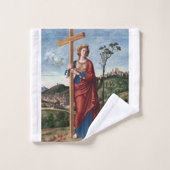Sainte Hélène avec la Vraie Croix Art sacré (Gant de toilette)