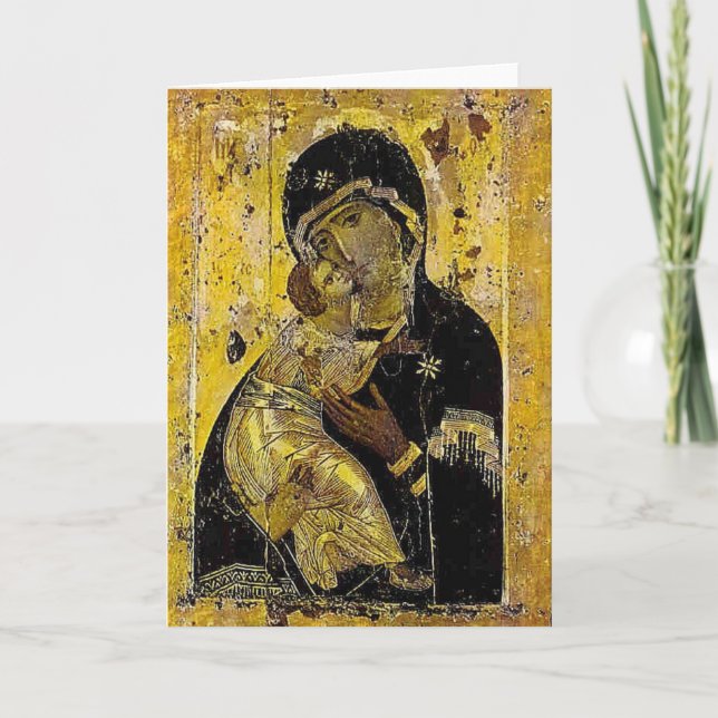 Sainte Mère Mary Kiiv Madonna Carte Icon Ukrainien (Devant)