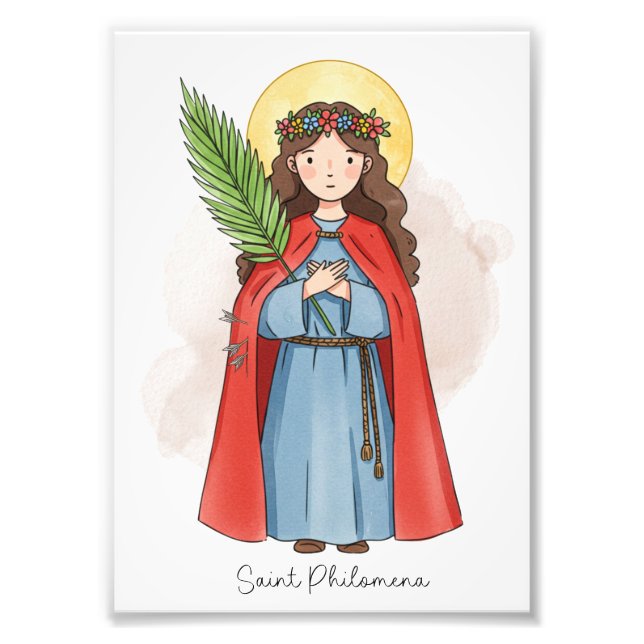 Sainte Philomena, impression photo catholique (Devant)