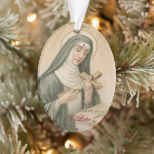 Sainte Rita de Cascia (M 015) Ovale en acrylique