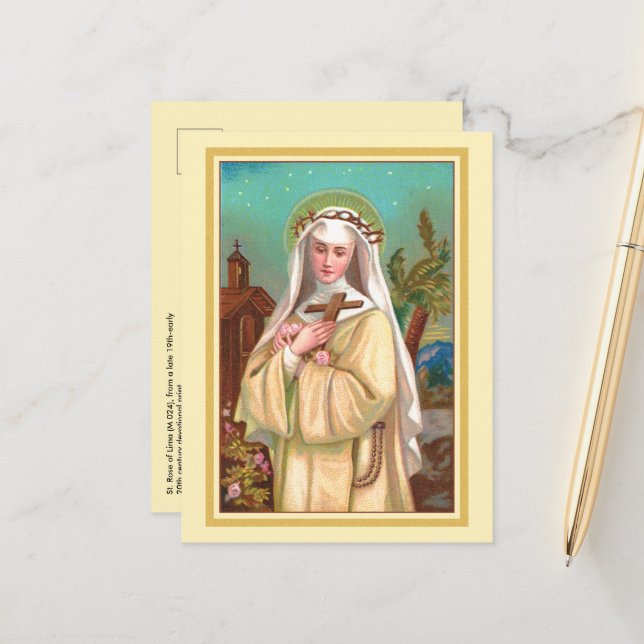 Sainte Rose de Lima la nuit (M 024) Carte postale (Devant/Arrière en situation)