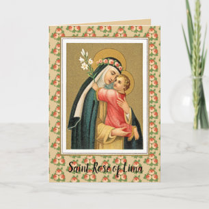 Sainte Rose et l'Enfant Christ (M 023) Carte de vœ