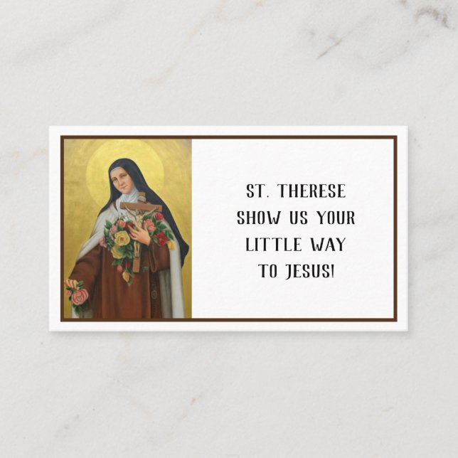 Sainte Thérèse Prière religieuse Cartes saintes (Devant)