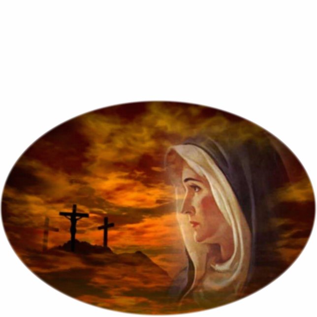 Sainte Vierge Marie Calvaire Photo Sculpture (Devant)