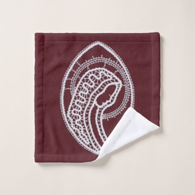 Sainte Vierge Marie, dentelle (Gant de toilette)