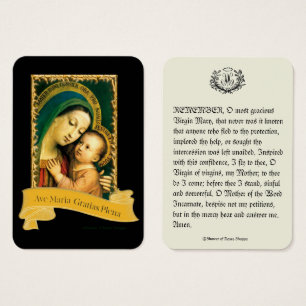 Sainte Vierge Marie Prière Mémorare Carte Sainte