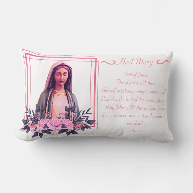 Sainte Vierge Marie-Salut Mary Lumbar Coussin de p (Recto)