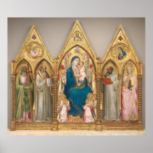 Saints Triptych - Agnolo Gaddi Poster des Beaux-Ar