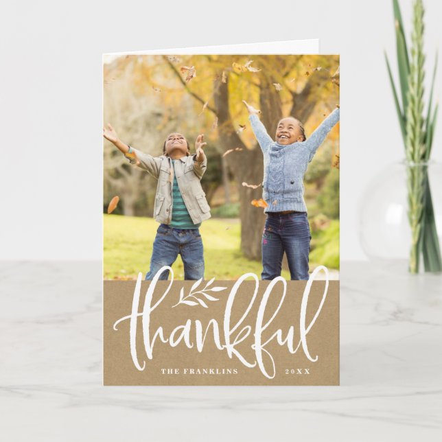 Saison de Thankful| Carte pliée photo Thanksgiving (Devant)