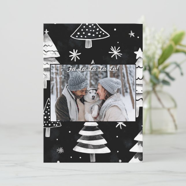 Saison de vacances Moderne Noël Carte photo de vac (Debout devant)