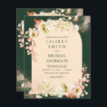 Saison d'émeraude Coral Green Floral Mariage<br><div class="desc">Ce produit mariage saisonnier présente de jolies gouttes vert émeraude boho avec pêche corallienne aquarelle et terre cuite claire, fleurs vert olive et citron vert pâle et feuilles. Il fait partie d'une collection plus grande qui inclut des variations de couleur vous permettant de mélanger et de mettre en correspondance votre...</div>