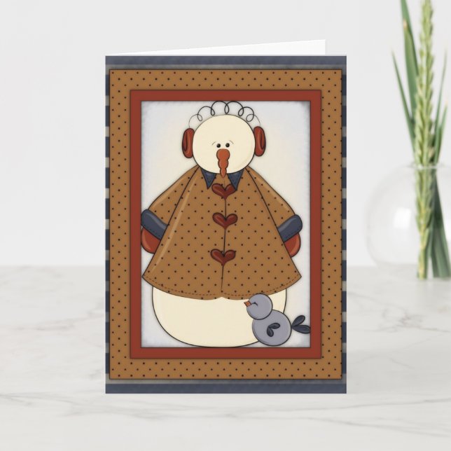 Saison d'hiver Snowfolk Snowman Carte de voeux 1 (Devant)