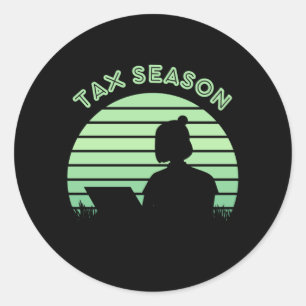 Saison fiscale Sticker rond classique