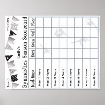 Saison Gymnastique Scorecard Poster 8 SilverGlitte