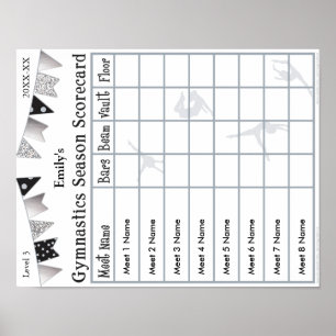 Saison Gymnastique Scorecard Poster 8 SilverGlitte
