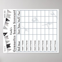 Saison Gymnastique Scorecard Poster 9 SilverGlitte