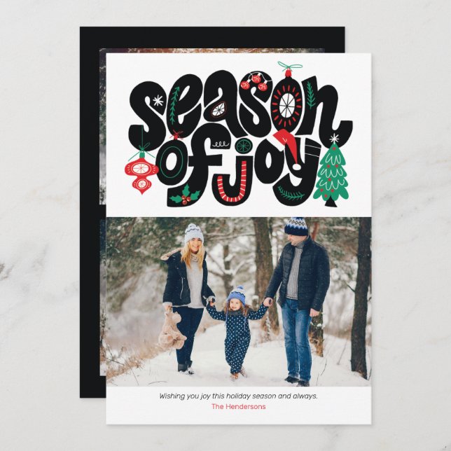 Saison JOY Éléments de vacances Carte photo de vac (Devant / Derrière)