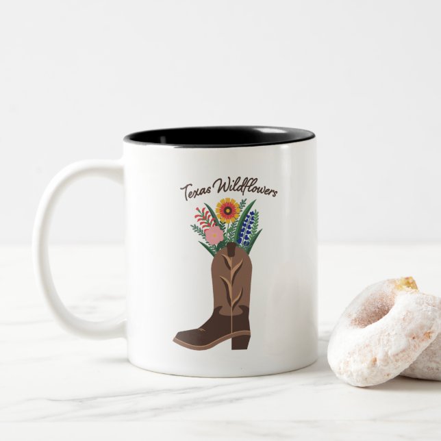 Saison Printemps Mug "Texas Fleurs sauvages" Cowbo (Avec donut)