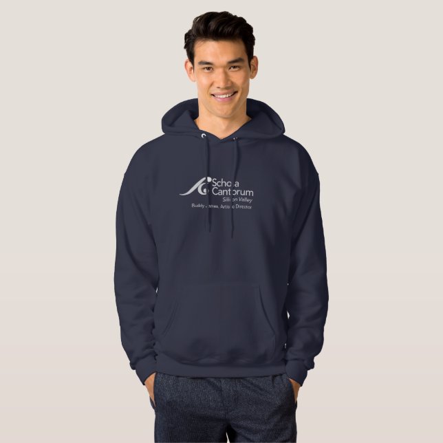 Saison Schola 61 sweat - shirt à capuche bleu fonc (Devant entier)