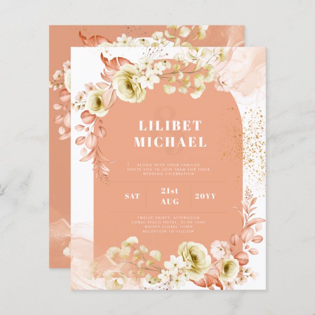 Saisons Chute Plus Tôt Mélange Boho Floral Mariage (Devant / Derrière)