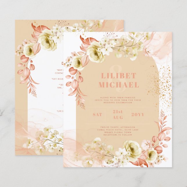 Saisons Chute Plus Tôt Mélange Boho Floral Mariage (Devant / Derrière)