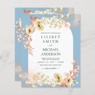 Saisons Dusty Blue Coral Floral Mix Mariage
