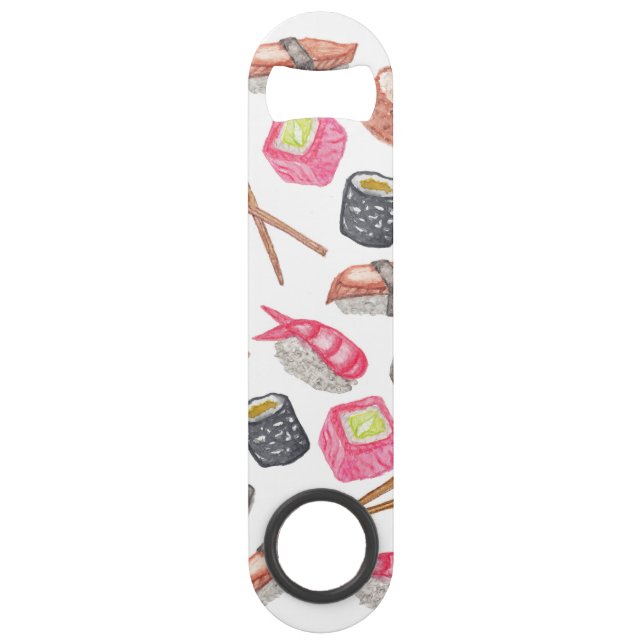 Saké à la mode mignon et baguettes de sushi (Devant)