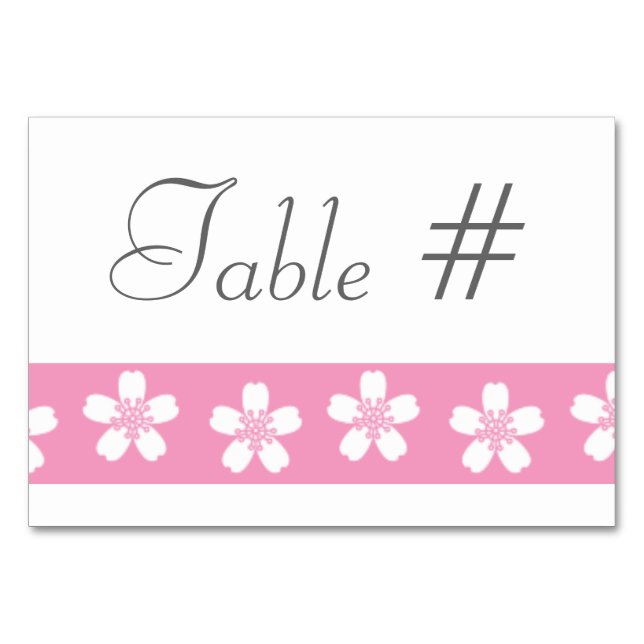 Sakura charmant sur la carte de table rose pétale (Devant)
