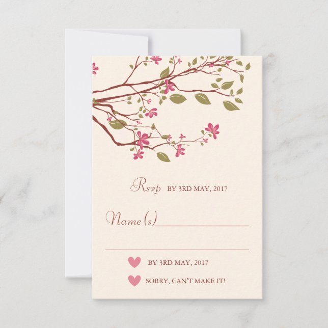 Sakura/Cherry Blossom Branche Mariage RSVP (Devant)