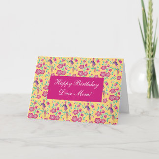 Sakura Floral Batik Bonne carte mère d'anniversair