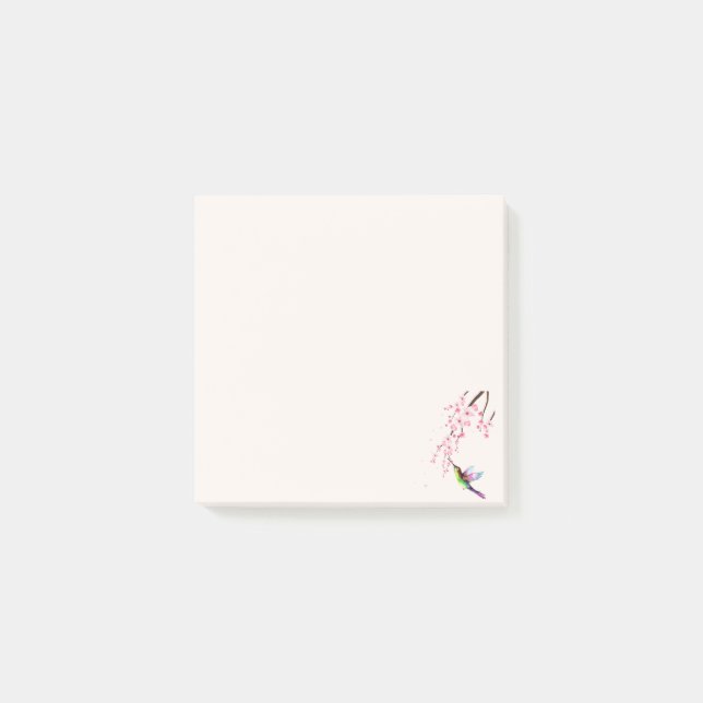 Sakura Flower & Humming Bird Post-it Notes (Devant)