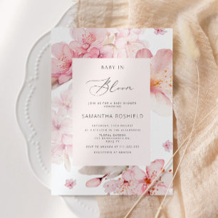 Sakura girl Baby in florom baby shower Invitation