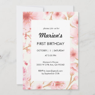 Sakura Invitation d'anniversaire