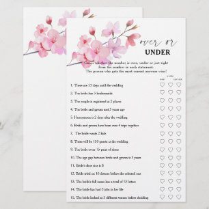 Sakura - Jeu de baby shower : au-dessus ou en dess