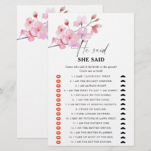 Sakura - Jeu de baby shower 'Il a dit, elle a dit'