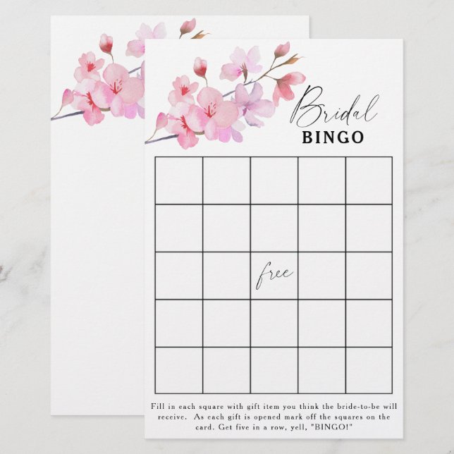 Sakura - Jeu de bingo pour la fête de fiançailles (Devant / Derrière)