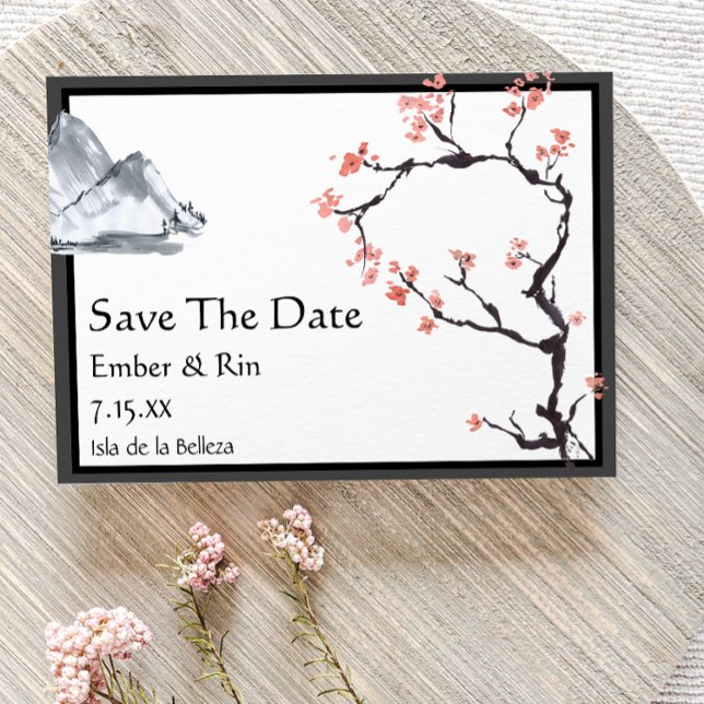Sakura Mountain | Casual v2 Border Save The Date (Créateur téléchargé)