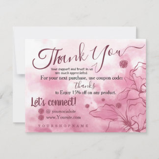 Sakura Pink - Merci pour votre carte de commande