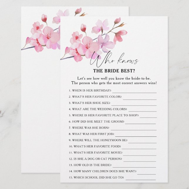 Sakura - Qui connaît la mariée meilleur jeu (Devant / Derrière)